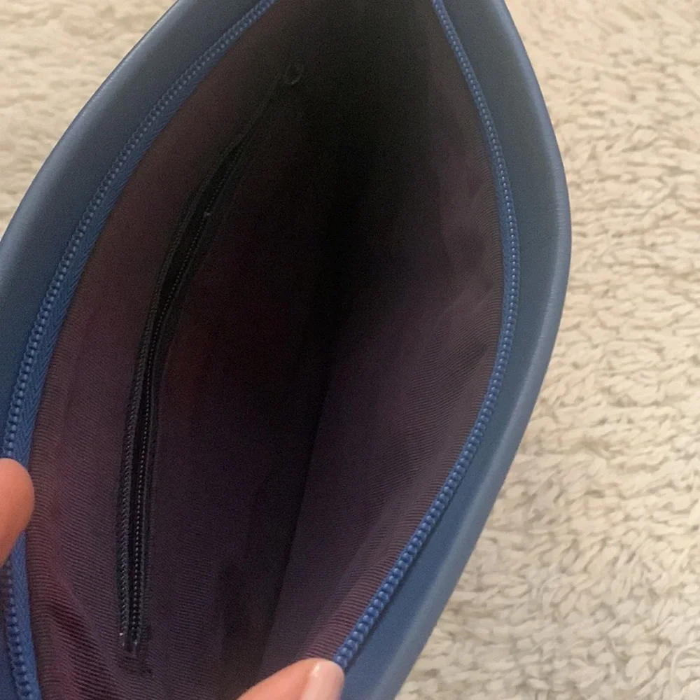 VINTAGE Jumbo Royal Blue Leather Tassel Clutch Purse